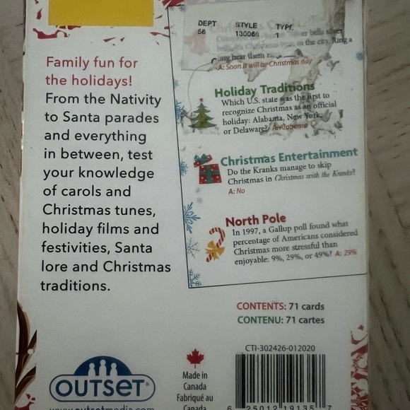 Christmas Trivia Card Game - Picture 3 of 3
